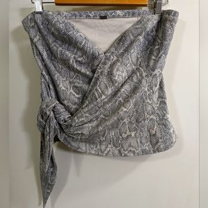 Free People Victoria snake print wrap tube top